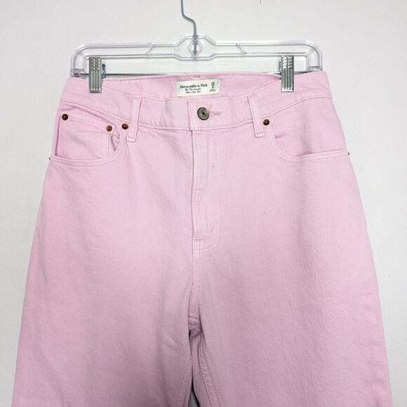 Abercrombie & Fitch Orchid Pink Ultra High Rise 90s Straight Jean Size 6 Short - Picture 4 of 7